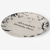 Gothic Bats & Roses Birthday Pappteller (Schrägansicht)