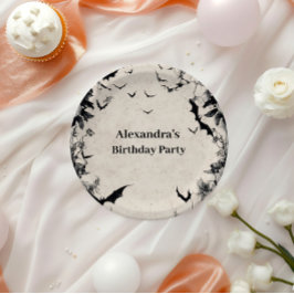 Gothic Bats & Roses Birthday Pappteller