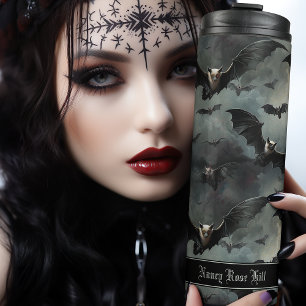 Gothic Bats Spooky Halloween Horror Vampire Thermosbecher