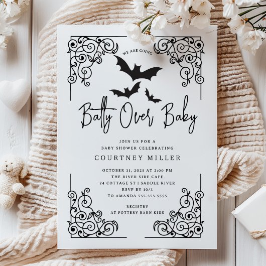 Gothic Batty Baby Shower Einladung