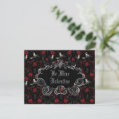 Gothic Be Mine Valentinstag Postkarte (Stehend Vorderseite)