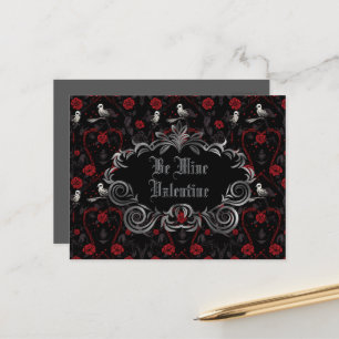 Gothic Be Mine Valentinstag Postkarte