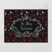 Gothic Be Mine Valentinstag Postkarte (Vorderseite)