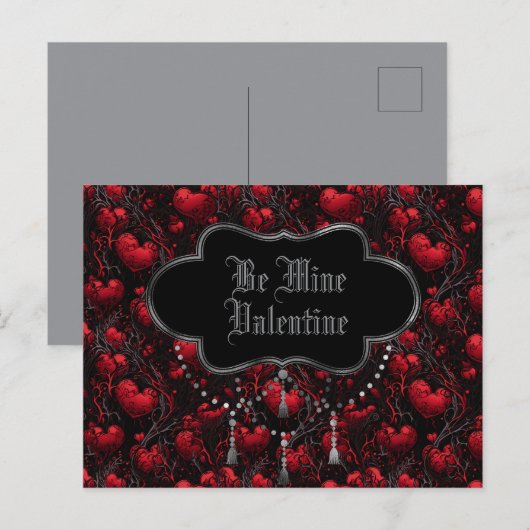 Gothic Be Minel Valentine Postkarte (Vorne/Hinten)