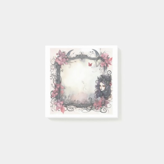 Gothic Beauty Haftnotizen Post-it Klebezettel (Vorderseite)