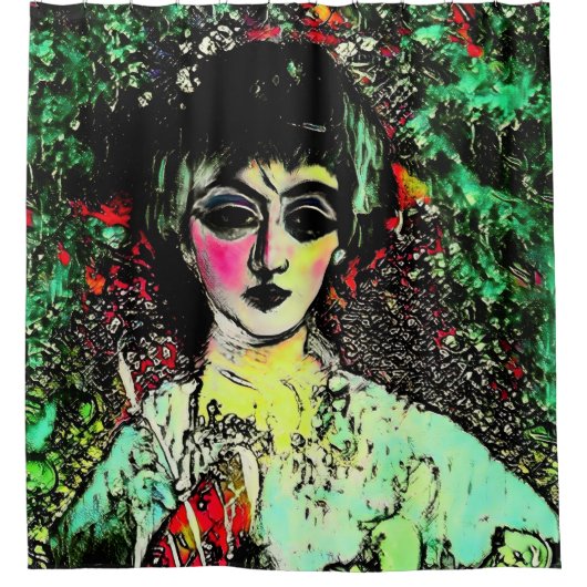 Gothic Beauty Portrait Duschvorhang (Vorderseite)