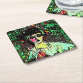 Gothic Beauty Portrait Rechteckiger Pappuntersetzer (angewinkelt)