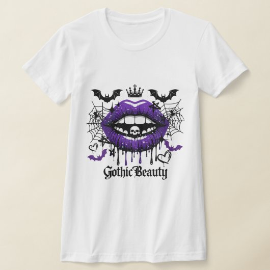 Gothic Beauty Purple Dripping Lips T-Shirt (Ablage )