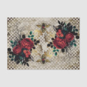Gothic Bee & Rose Tissue Paper Seidenpapier (Vorderseite)