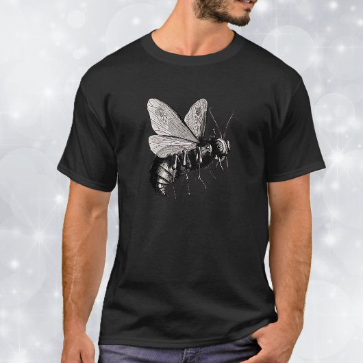 Gothic Bee Skull Wings T-Shirt