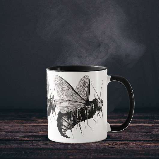 Gothic Bees Skull Wings Tasse