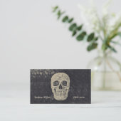 Gothic Beige Gray Skull Tattoo Shop Visitenkarte (Stehend Vorderseite)