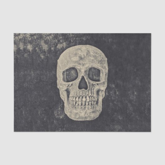 Gothic Beige Vintager Schädel Seidenpapier (Vorderseite)
