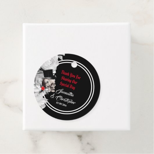 Gothic, Biker oder Rock danke Ihnen Hochzeit Geschenkanhänger (Beispiel)