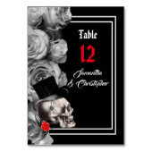 Gothic-, Biker- oder Rockschwarz-Hochzeitsfeier Ti Tischnummer (Vorderseite)