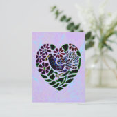 Gothic Bird im Herzen Postkarte (Stehend Vorderseite)