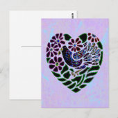 Gothic Bird im Herzen Postkarte (Vorne/Hinten)
