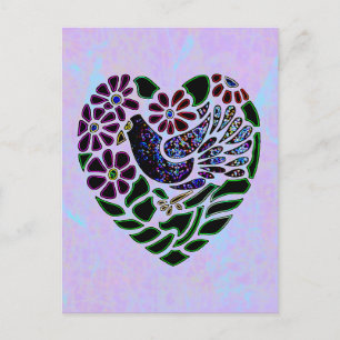Gothic Bird im Herzen Postkarte