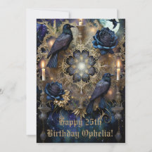Gothic Birthday Card Blue