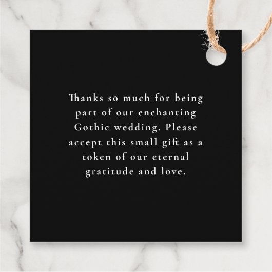 Gothic bis Death Do us Part Wedding Vielen Dank Geschenkanhänger (Rückseite)