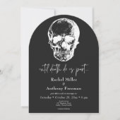 Gothic bis Death Skull Arch Hochzeit zwei Seiten Einladung (Vorderseite)