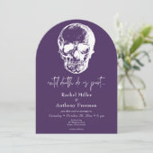 Gothic bis Death Skull Arch Hochzeit zwei Seiten Einladung (Stehend Vorderseite)