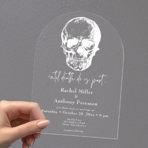 Gothic bis Death Skull Arch Wedding Acryleinladungen