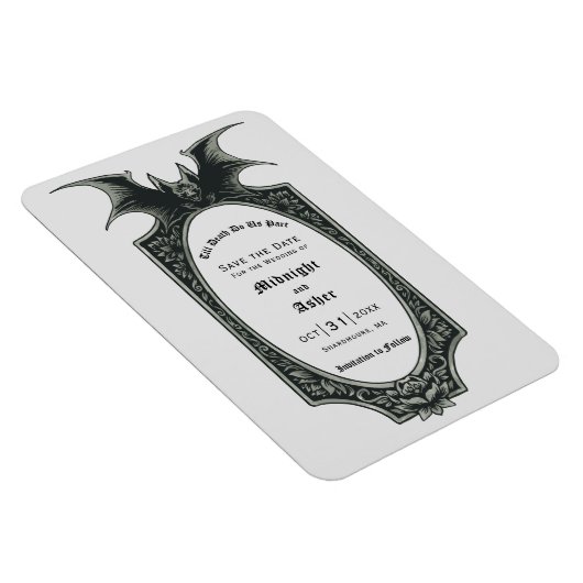 Gothic bis Tod machen uns Teil Bat Save the Date Magnet (Rechte Seite)