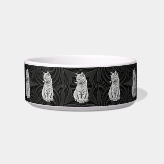 Gothic Black 3D Geometric Cat Ceramic Pet Bowl Napf