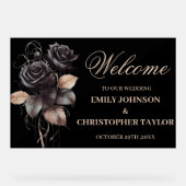 Gothic Black Acrylic Wedding Sign Acrylschild (Vorderseite)