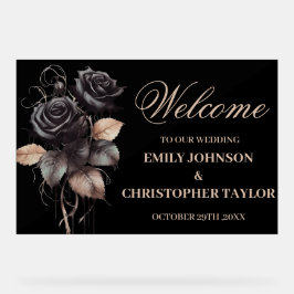 Gothic Black Acrylic Wedding Sign Acrylschild