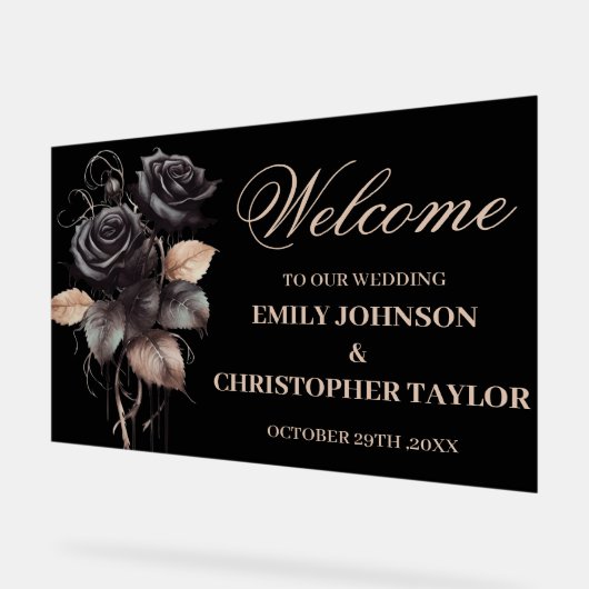 Gothic Black Acrylic Wedding Sign Acrylschild (Winkel)