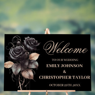 Gothic Black Acrylic Wedding Sign Acrylschild