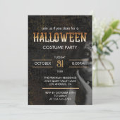 Gothic Black Adult Halloween Beängstigendes Kostüm Einladung (Stehend Vorderseite)