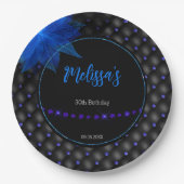 Gothic Black and Blue Birthday Pappteller (Vorderseite)