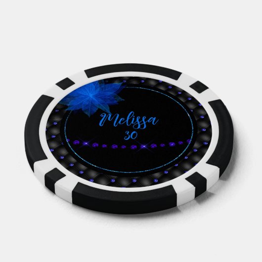 Gothic Black and Blue Birthday Pokerchips (Einzeln)
