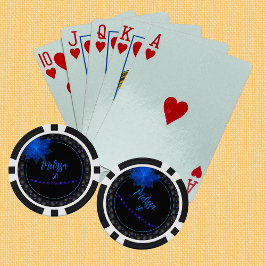 Gothic Black and Blue Birthday Pokerchips