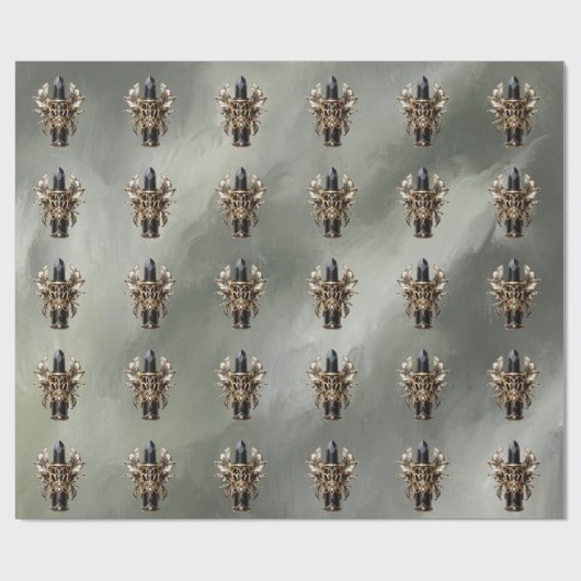 Gothic Black and Gold Lipstick Geschenkpapier (Flach)