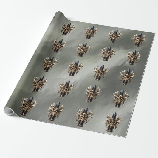 Gothic Black and Gold Lipstick Geschenkpapier (Ungerollt)