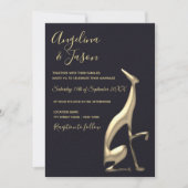 Gothic Black and Gold Wedding Einladung (Vorderseite)
