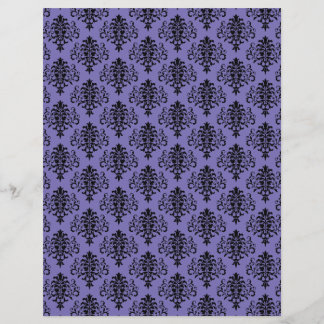 Gothic Black and Lila Damask Scrapbook Paper