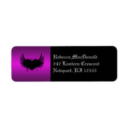Gothic Black and Lila Return Address Label