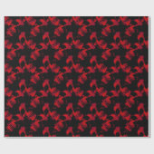 Gothic Black and Red Skulls Muster Geschenkpapier (Flach)