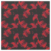 Gothic Black and Red Skulls Muster Stoff (Nahaufnahme)