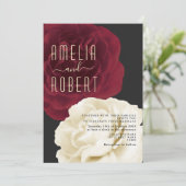 Gothic Black and Red Wedding Einladung (Stehend Vorderseite)