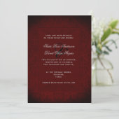 Gothic Black and Red Wedding Einladung (Stehend Vorderseite)