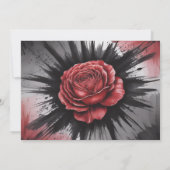 Gothic Black and Rote Rosen Probe Dinner Einladung (Rückseite)