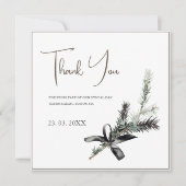 Gothic Black and White Christmas Branch Dankeskarte (Vorderseite)