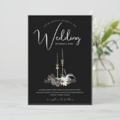 Gothic Black and White Christmas Einladung (Stehend Vorderseite)