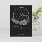 Gothic Black and White Christmas Einladung (Stehend Vorderseite)